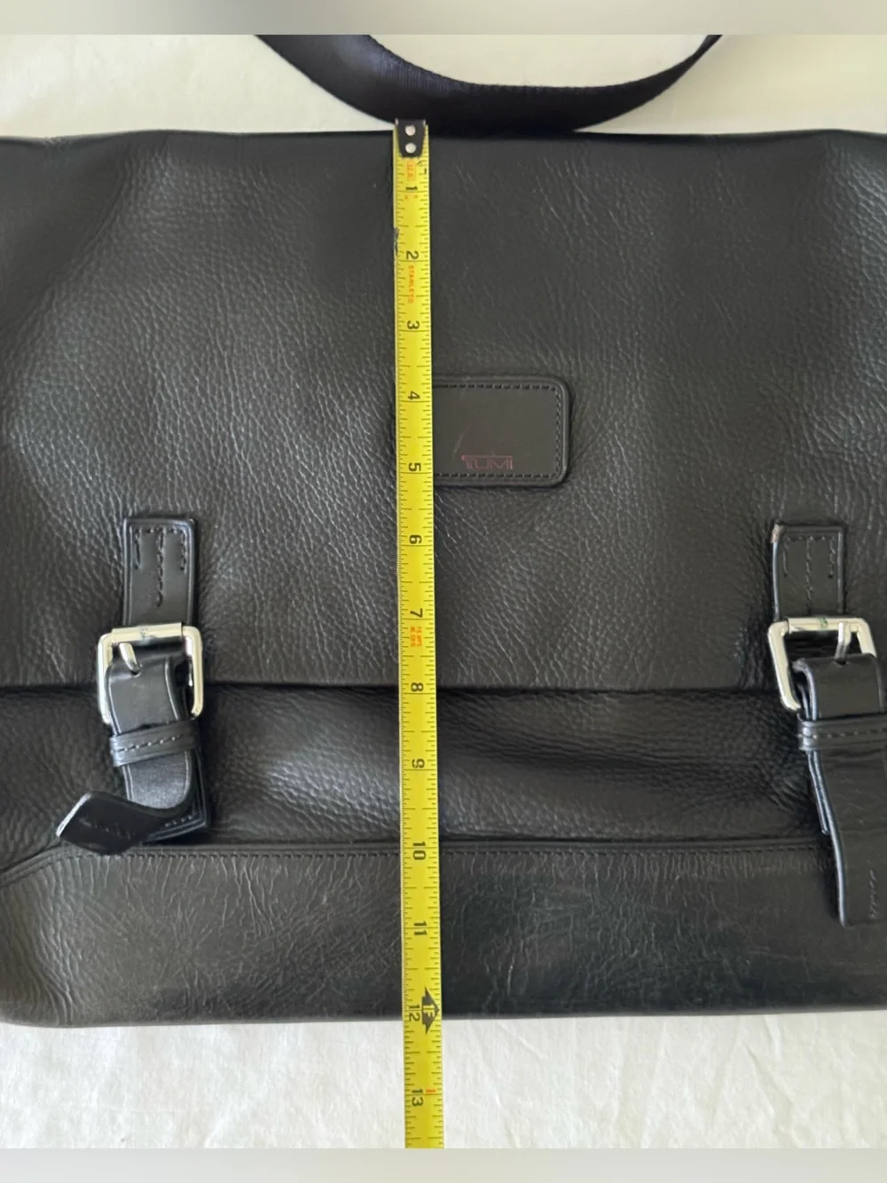 Vintage TUMI Black Pebbled Leather Messenger  Shoulder Bag